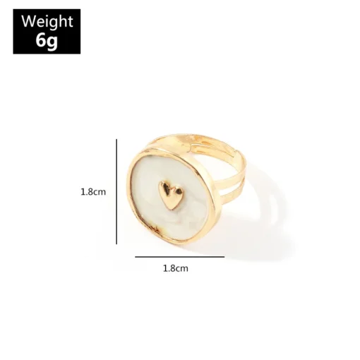 Fashion Rings Alloy Drop Oil Love Heart Moon Lightning Rings Elegant Cute Round Ring Party Jewelry Jewelry for Women - Image 2