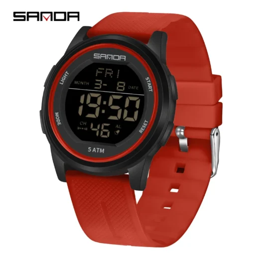 Sanda 6182 Youth Sports Watch Calorie Step Counting Waterproof Electronic Watch Multi functional Night Glow Electronic Watch - Image 9