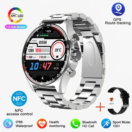 New GPS Smart Watch 400mAh Outdoor Compass Positioning Men's Watch NFC Access Control IP68 Waterproof Fitness Health Smartwatch - Image 11