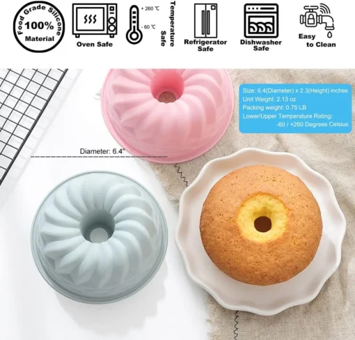 3D Silicone Cake Mold Decorating Tool DIY Pastry Baking Tools for Cake Pan Kitchen Fluted Tube Pan Bakeware Airfryer Accessories - Image 5