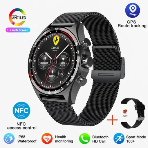 New GPS Smart Watch 400mAh Outdoor Compass Positioning Men's Watch NFC Access Control IP68 Waterproof Fitness Health Smartwatch - Image 15