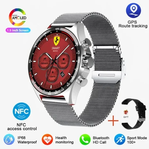 New GPS Smart Watch 400mAh Outdoor Compass Positioning Men's Watch NFC Access Control IP68 Waterproof Fitness Health Smartwatch - Image 9