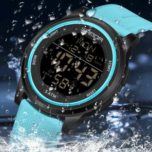 Sanda 6182 Youth Sports Watch Calorie Step Counting Waterproof Electronic Watch Multi functional Night Glow Electronic Watch - Image 3