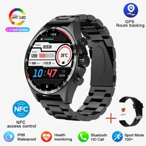 New GPS Smart Watch 400mAh Outdoor Compass Positioning Men's Watch NFC Access Control IP68 Waterproof Fitness Health Smartwatch - Image 8