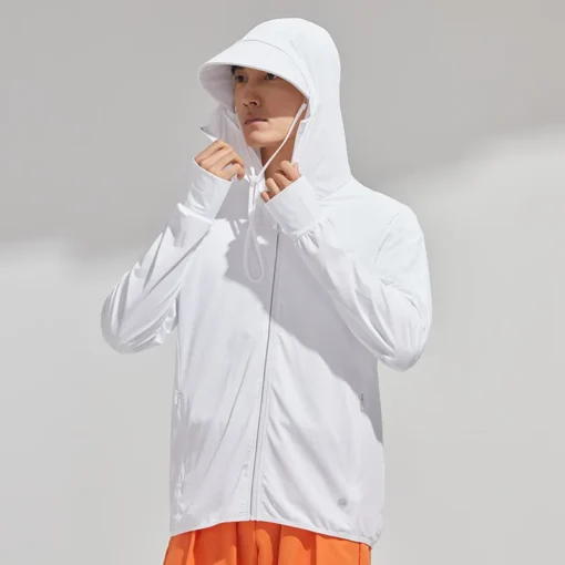 Summer Men's UPF 50+ Sun Protection Light Weight Hoody Long Sleeve Full Zip Sun Hoodie - Image 6