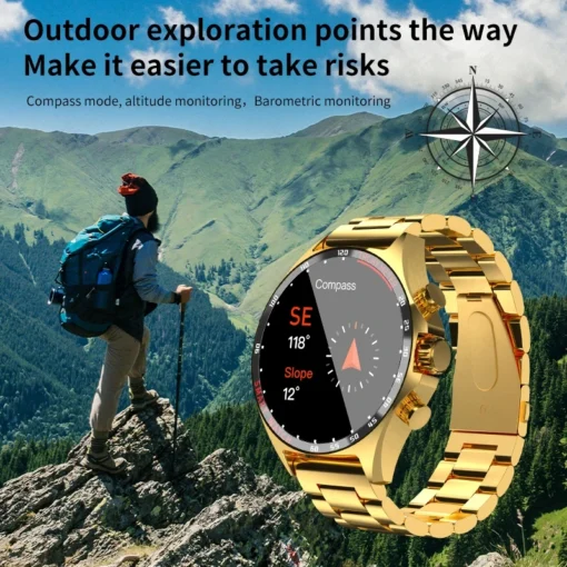 New GPS Smart Watch 400mAh Outdoor Compass Positioning Men's Watch NFC Access Control IP68 Waterproof Fitness Health Smartwatch - Image 2